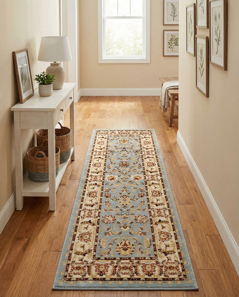 Jaipur Elegance Collection Area Rug -  Nahargarh (Light Blue) Runner Light Blue  lifestyle 73