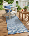Seaside Stripes Collection Area Rug - Cabana (Blue) Runner Blue  lifestyle 68