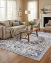 Baroque Era Collection Area Rug - Versailles (Light Gray) Rectangle Light Gray  lifestyle 9