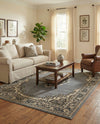 Tabriz Tapestry Collection Area Rug - Azerbaijan (Gray) Rectangle Gray  lifestyle 18