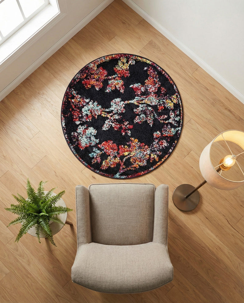 Brighton Terrace Collection Area Rug -  Roedean Round Navy Blue  lifestyle 63