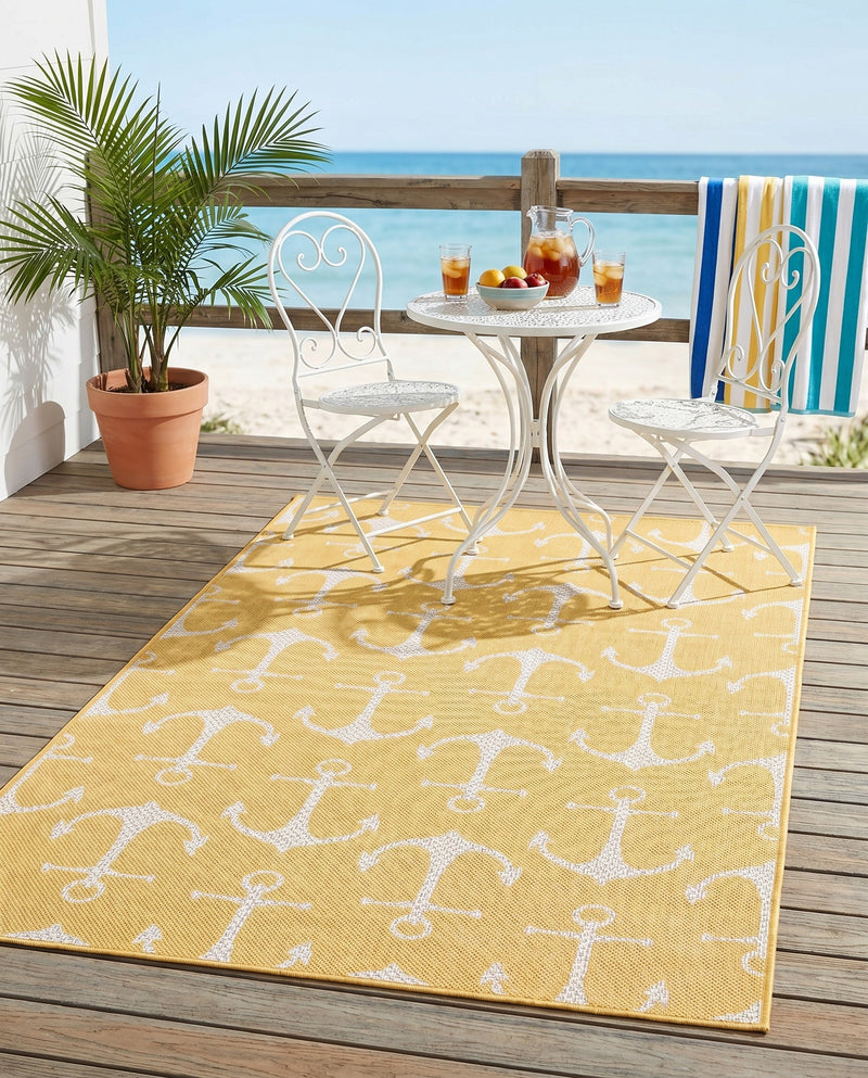 Seaside Haven Rugs Collection Area Rug - Sapphire (Yellow) Rectangle Yellow  lifestyle 11
