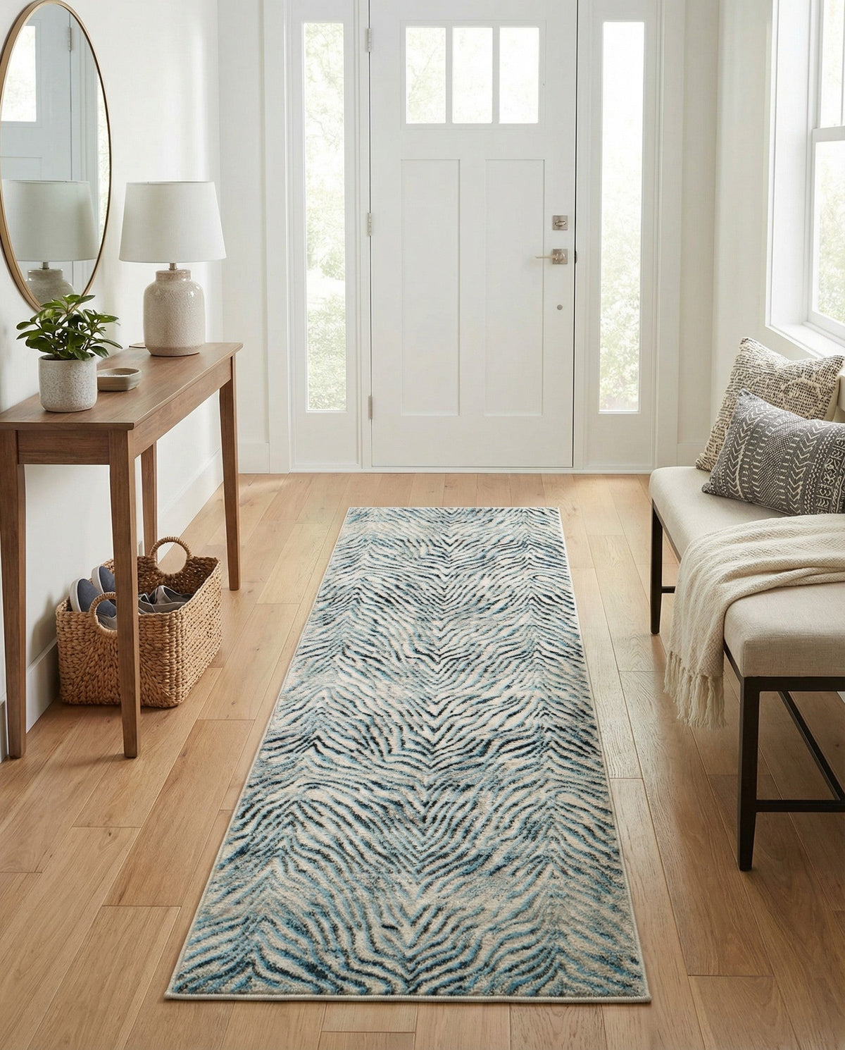Bloomsbury Elegance Collection Area Rug -  Chelsea Runner Blue  lifestyle 181
