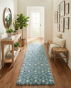 Berber Lattice Shag Collection Area Rug - Atlas (Light Blue) Runner Light Blue  lifestyle 42