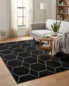 Trellis Mosaic Collection Area Rug - Arborville (Black) Rectangle Black  lifestyle 15