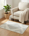Seychelles Stripes Collection Area Rug - Mahe (Ivory and Gray) Rectangle Ivory and Gray  lifestyle 23