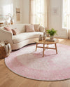Dover Terrace Collection Area Rug - Marina (Pink) Round Pink  lifestyle 47