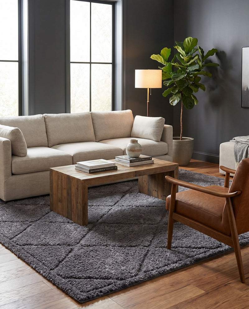 Trellis Haven Collection Area Rug - Havenwood Rectangle Dark Gray  lifestyle 48
