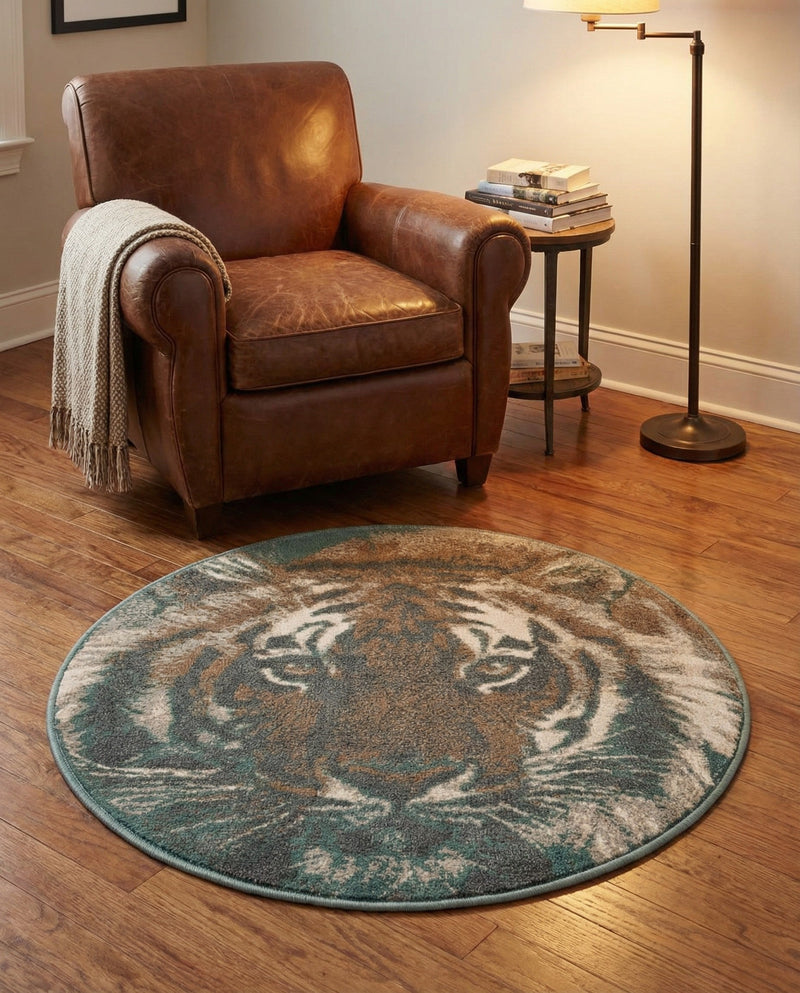 Savannah Sojourn Collection Area Rug -  Okavango Round Multi  lifestyle 72