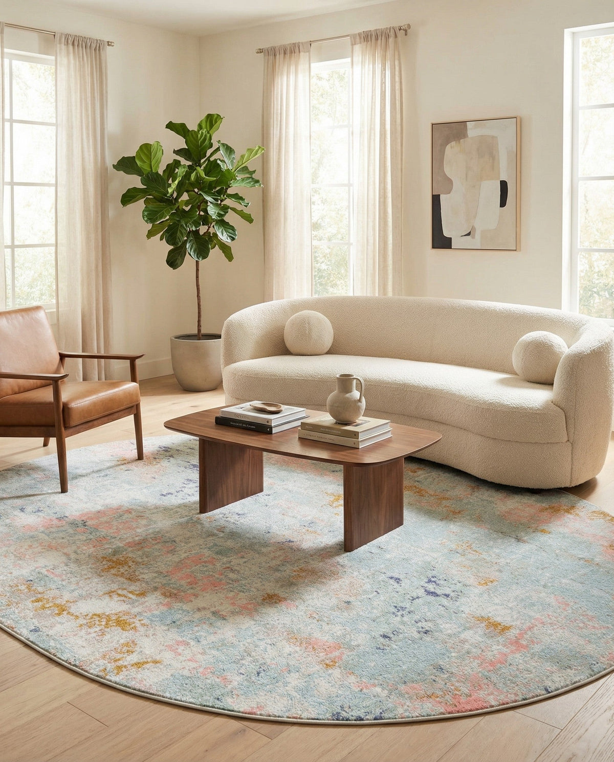 Lagoon Oasis Collection Area Rug -  Seagrass Oval Multi  lifestyle 89