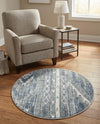 Cascade Range Collection Area Rug - Hood (Blue Gray) Round Blue Gray  lifestyle 66