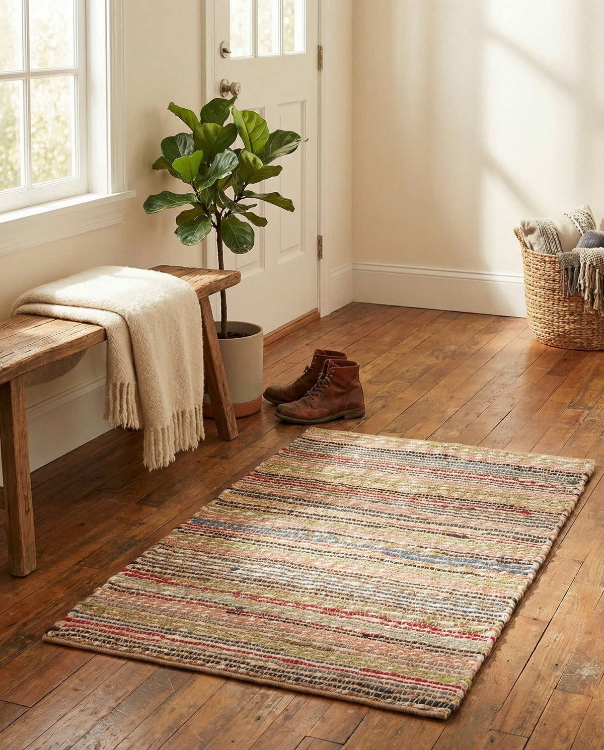 Savannah Jute Collection Area Rug - Serengeti Rectangle Multi  lifestyle 16