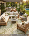 Seaside Blooms Collection Area Rug - Verdure (Green) Square Green  lifestyle 70