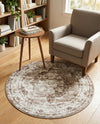 Riviera Elegance Collection Area Rug -  Menton (Beige) Round Beige  lifestyle 64