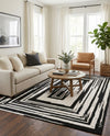 Woven Udaipur Collection Area Rug - Jaipur Rectangle Black and White  lifestyle 5