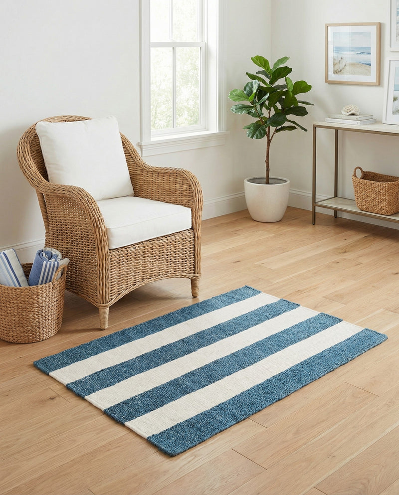 Martha's Vineyard Blueprints Collection Area Rug - Edgartown Rectangle Sky blue  lifestyle 61