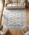 Horizon Collection Area Rug -  Meridian Square Ivory Blue  lifestyle 60