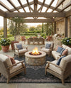 Patio Heritage Collection Area Rug -  Charleston (Charcoal Gray) Square Charcoal Gray  lifestyle 63