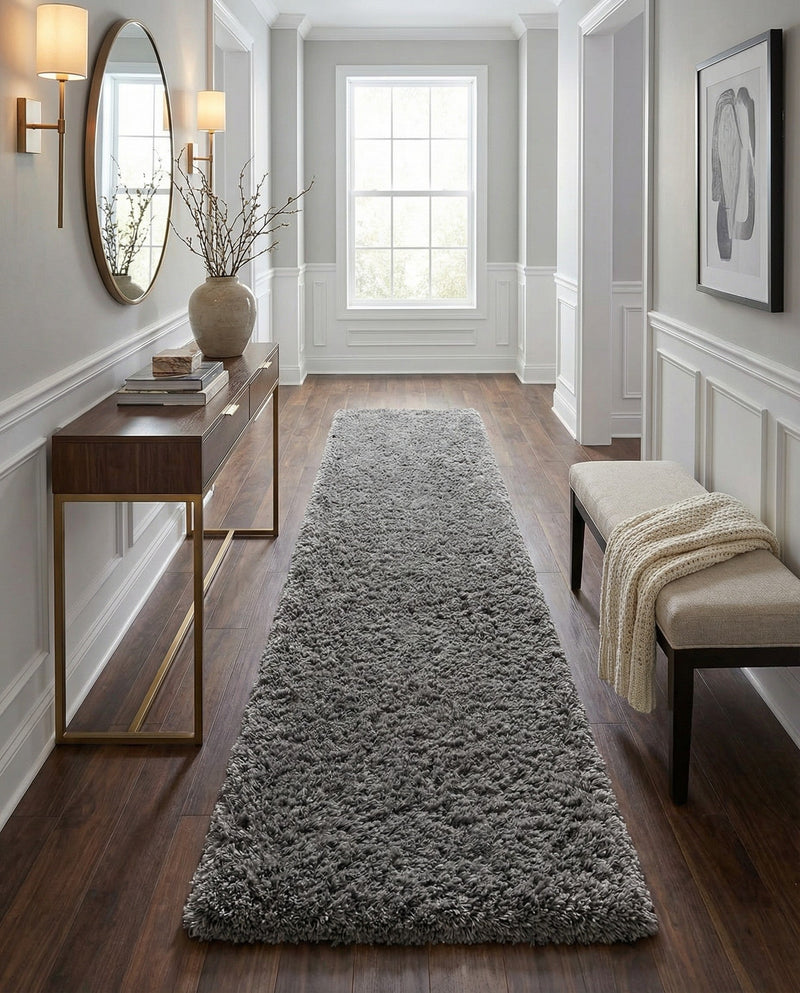 Eternal Plush Oasis Collection Area Rug -  Tranquility (Smoke) Runner Smoke  lifestyle 44