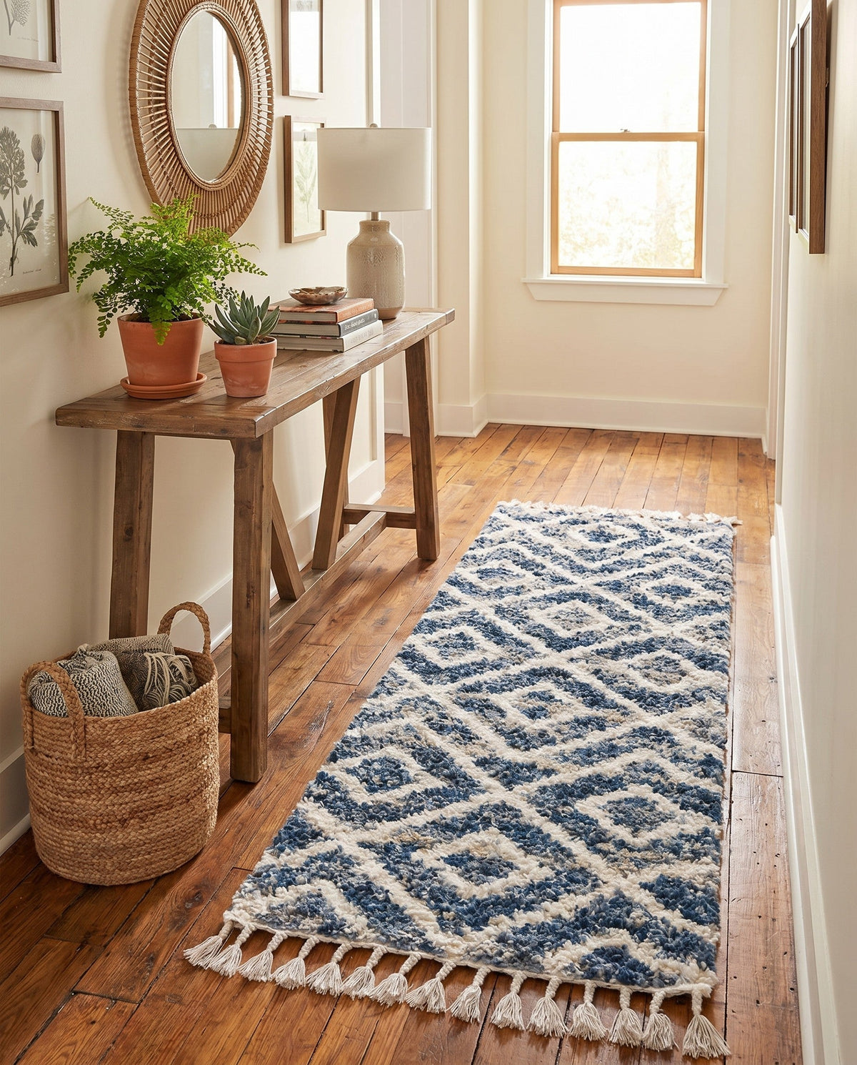 Cozy Cove Shag Collection Area Rug -  Dunes Runner Blue  lifestyle 167