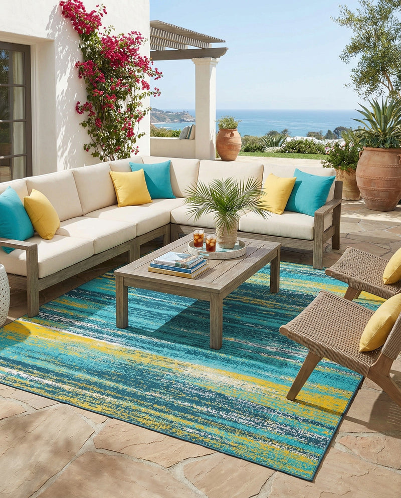 Seaside Haven Rugs Collection Area Rug -  Sandbar Square Multi.Blue  lifestyle 58