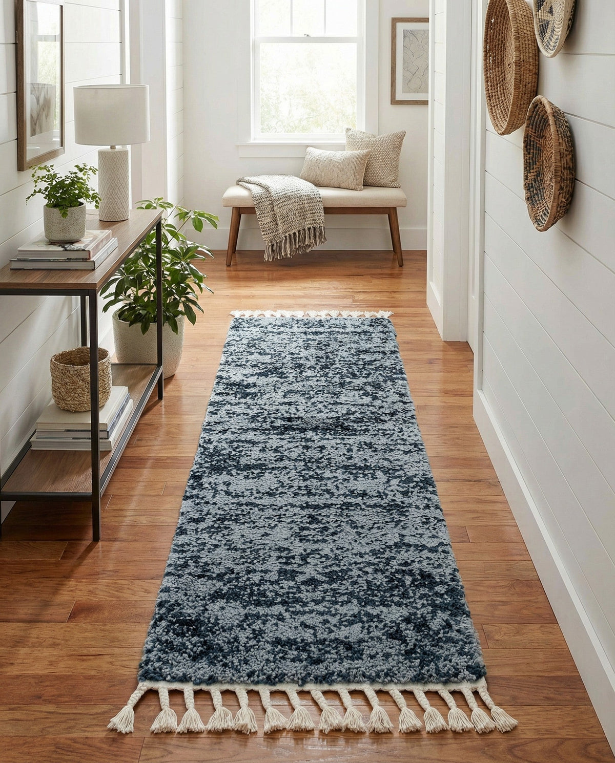 Cozy Cove Shag Collection Area Rug -  Harbor Runner Blue  lifestyle 117