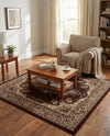 Tabriz Tapestry Collection Area Rug - Azerbaijan (Brown) Square Brown  lifestyle 67