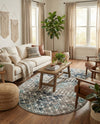 Mediterranean Lattice Collection Area Rug - Santorini (Multi Gray Blue) Oval Multi Gray Blue  lifestyle 84