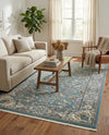 Persian Elegance Collection Area Rug -  Yazd Rectangle Blue  lifestyle 35