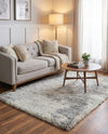 Cozy Haven Shag Collection Area Rug -  Tranquility (Khaki) Rectangle Khaki  lifestyle 12