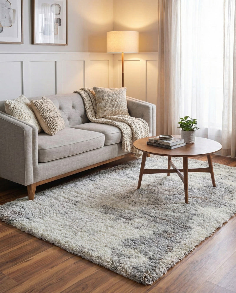 Cozy Haven Shag Collection Area Rug -  Tranquility (Khaki) Rectangle Khaki  lifestyle 12