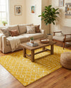 Marrakech Lattice Collection Area Rug - Medina (Yellow) Rectangle Yellow  lifestyle 15