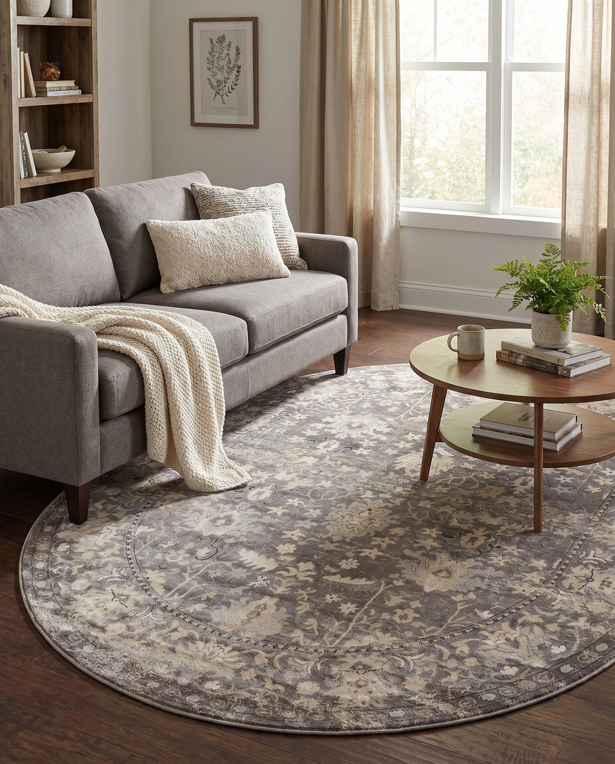 Cascade Range Collection Area Rug -  Shasta (Gray) Oval Gray  lifestyle 130