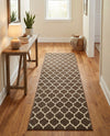 Lattice Gardens Collection Area Rug -  Bloomfield (Brown) Runner Brown  lifestyle 75