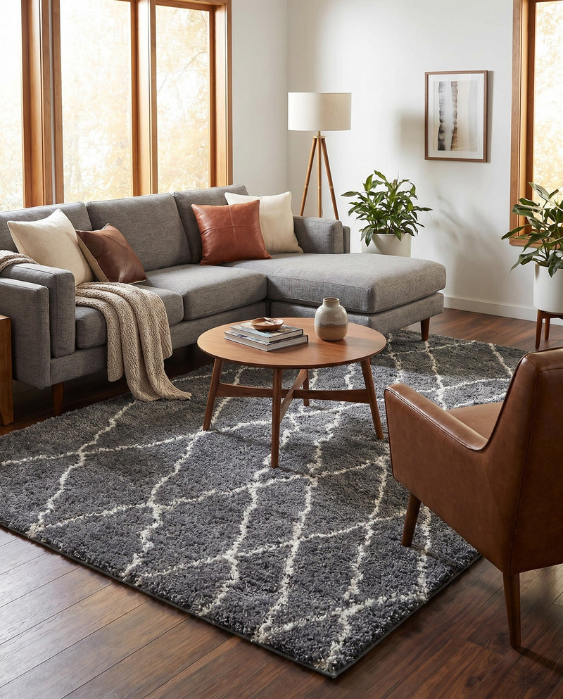 Cozy Haven Shag Collection Area Rug - Serenity (Pebble Gray) Rectangle Pebble Gray  lifestyle 14