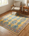Seville Stripes Collection Area Rug -  Granada (Yellow) Square Yellow  lifestyle 68