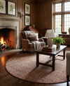 Berkshire Estate Collection Area Rug - Windsor (Cocoa Bean Brown) Round Cocoa Bean Brown  lifestyle 45