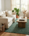Savannah Weave Collection Area Rug - Serengeti Rectangle Hunter Green  lifestyle 56