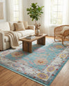 Arcadia Rugs Collection Area Rug - Eden (Aqua and Blue) Rectangle Aqua and Blue  lifestyle 23