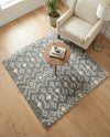 Berber Lattice Shag Collection Area Rug - Atlas (Gray) Square Gray  lifestyle 46