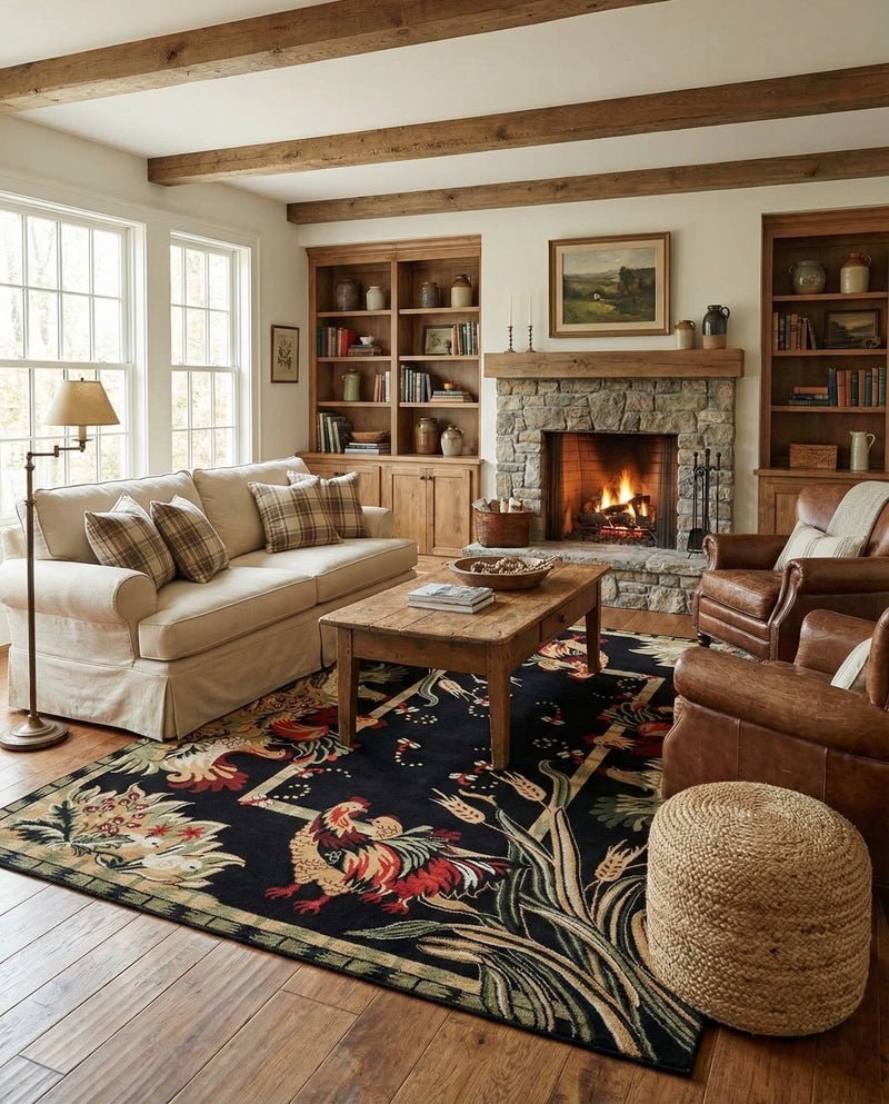 Rural Charm Collection Area Rug - Meadowbrook Rectangle Black  lifestyle 62