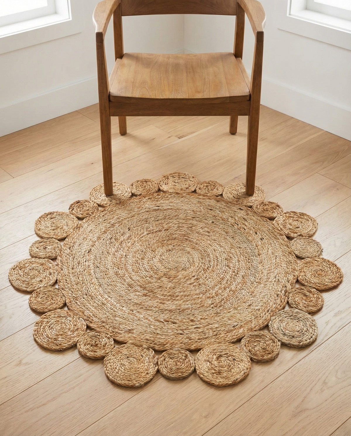 Woven Seaside Jute Collection Area Rug - Sienna Round Natural  lifestyle 35