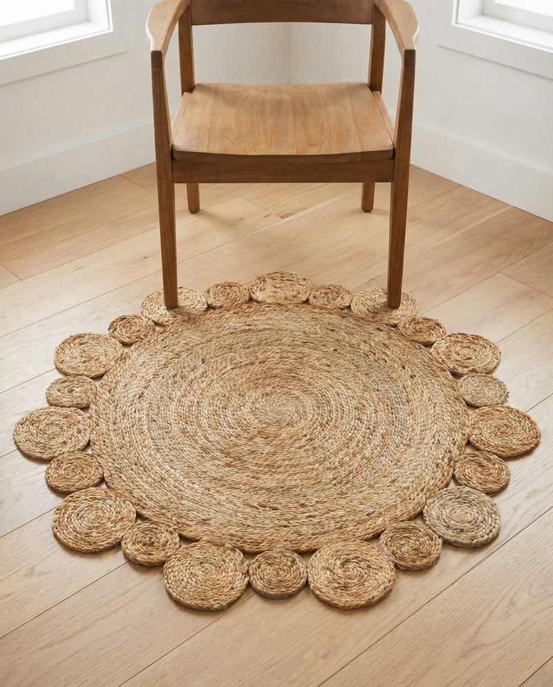 Woven Seaside Jute Collection Area Rug - Sienna Round Natural  lifestyle 35