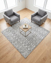 Mediterranean Lattice Collection Area Rug - Santorini (Gray) Square Gray  lifestyle 32
