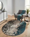 Seville Elegance Collection Area Rug -  Granada Oval Gray  lifestyle 29