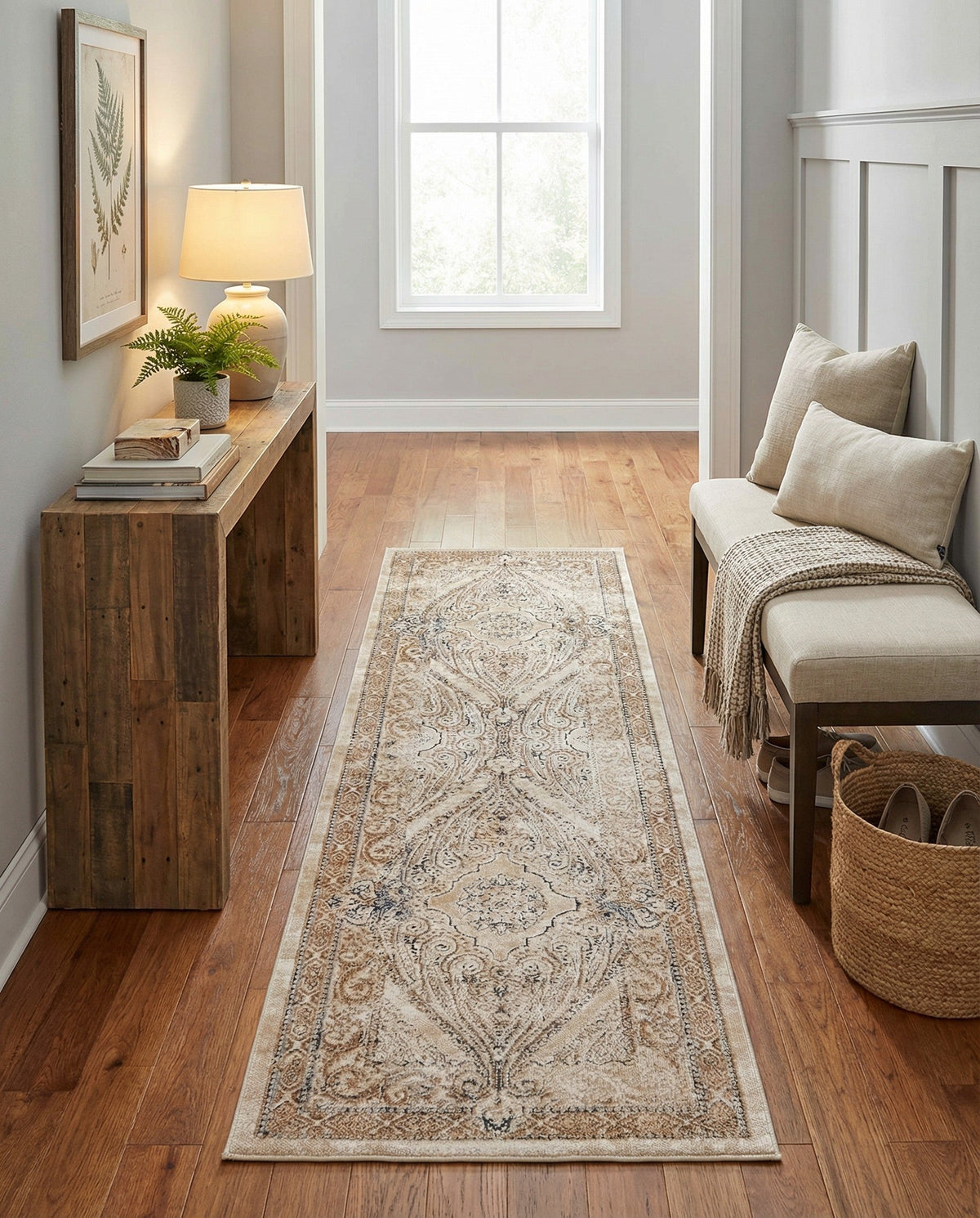 Coastal Manor Collection Area Rug -  Seagrove Runner Beige  lifestyle 97