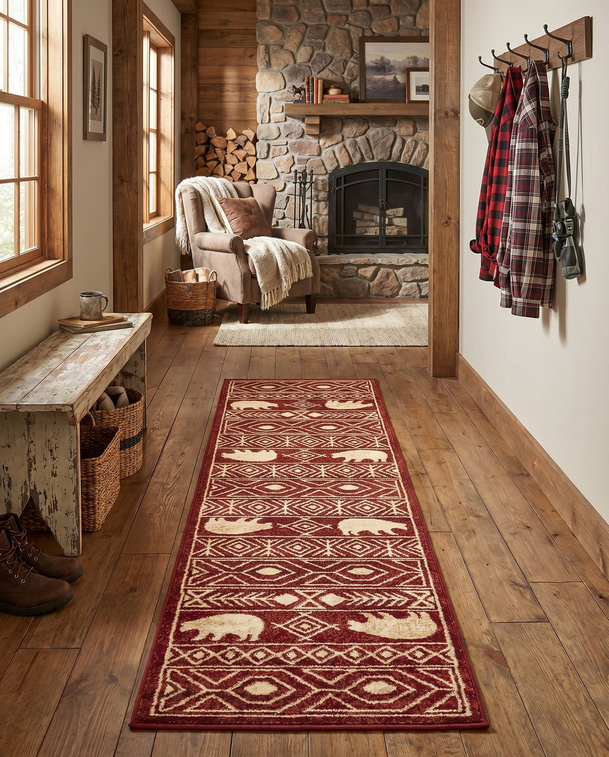 Frontier Trails Collection Area Rug -  Sedona Runner Red  lifestyle 134