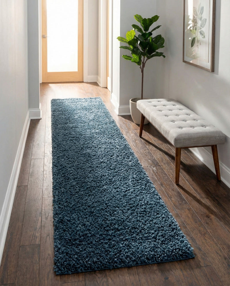 Alpine Plush Collection Area Rug -  Cortina (Marine Blue) Runner Marine Blue  lifestyle 30