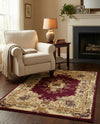 Versailles Elegance Collection Area Rug -  Vincennes Rectangle Red  lifestyle 45
