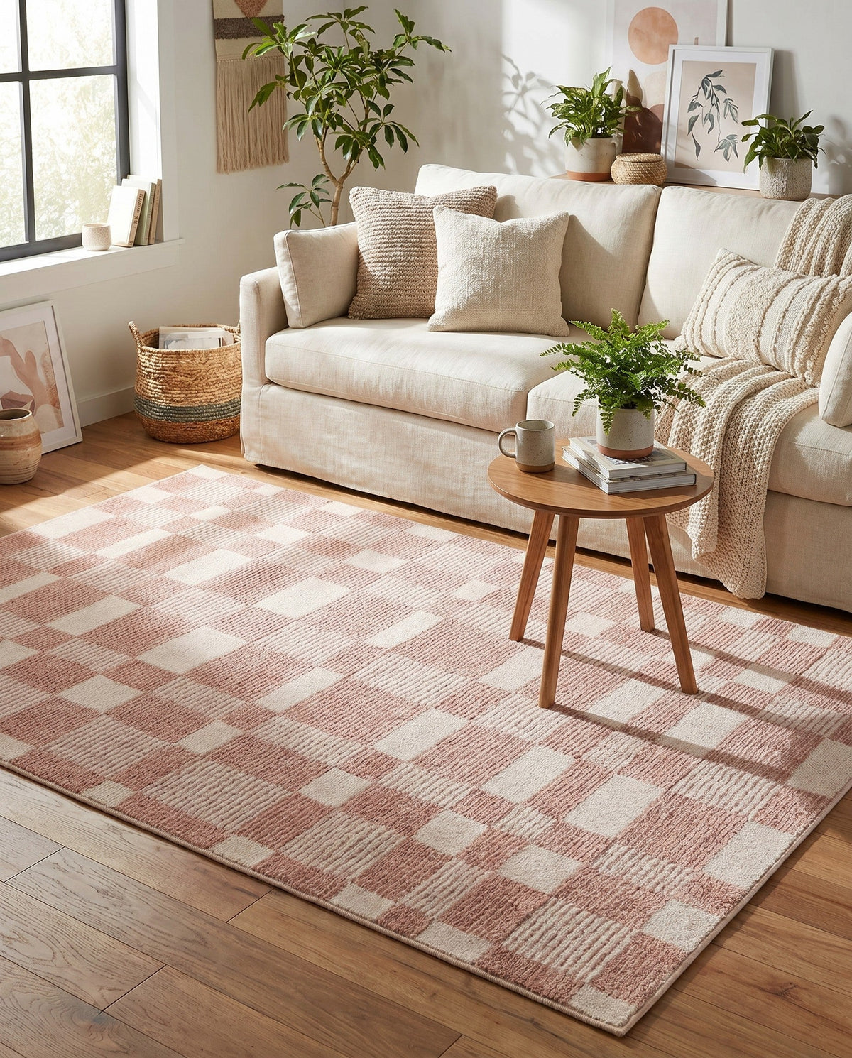 Haven Tapestry Collection Area Rug -  SereneCove Rectangle Barely Blush Pink  lifestyle 23